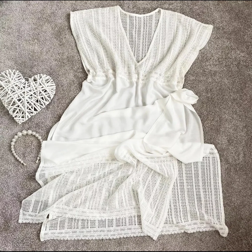 New Bohemian Crochet Detailed Tunic Maxi Dress - Picture 7 of 10